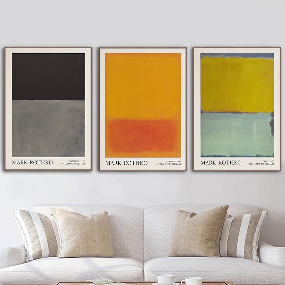 Mark Rothko ภาพโปสเตอร์บนผ้าใบ พิมพ์ลายสแกนดิเนเวียน สีนามธรรม สําหรับตกแต่งบ้าน ห้อง
