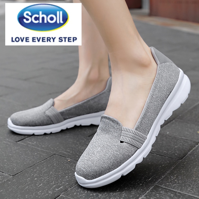 Scholl รองเท้ากีฬา รองเท้าผ้าใบ ส้นแบน สไตล์เกาหลี สําหรับผู้หญิง