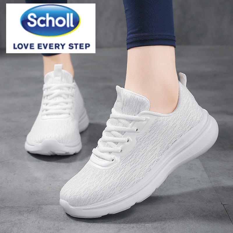 Scholl รองเท้าผ้าใบลําลอง ส้นแบน สไตล์เกาหลี สําหรับสตรี เหมาะกับการเล่นกีฬา ไซซ์ EU 40 41 42