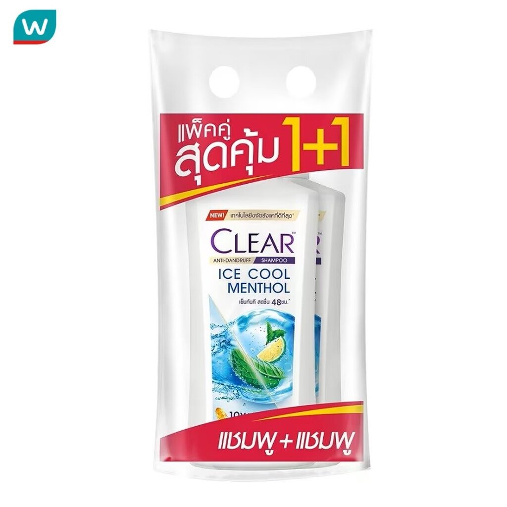 Clear เคลียร์ แชมพู แอนตี้แดนดรัฟ ไอซ์ คูล เมนทอล 350 มล. แพ็คคู่