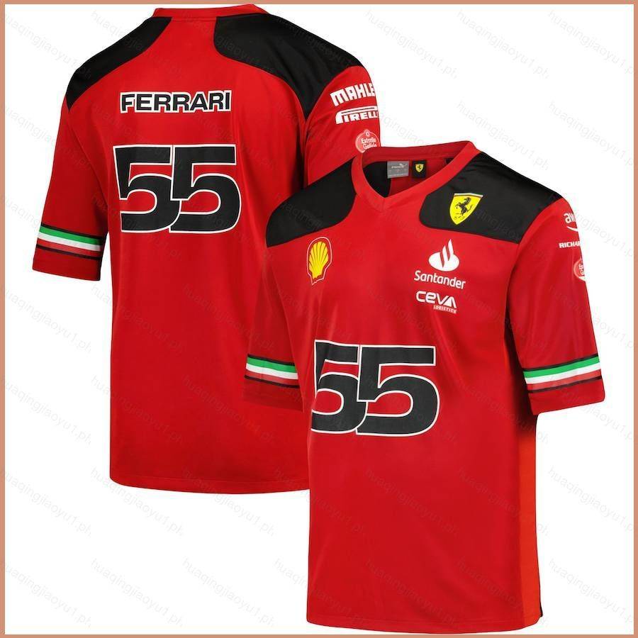 ใหม่ล่าสุด เสื้อยืดแขนสั้น พิมพ์ลาย Scuderia Ferrari Racing Carlos Sainz พลัสไซซ์ 2023-2024