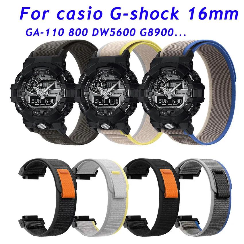 สายนาฬิกาข้อมือ ผ้าไนล่อน สําหรับ Casio G-SHOCK GA-110 700 GD100 Sport DW5600 G-5600 GW-M5610 16 มม.