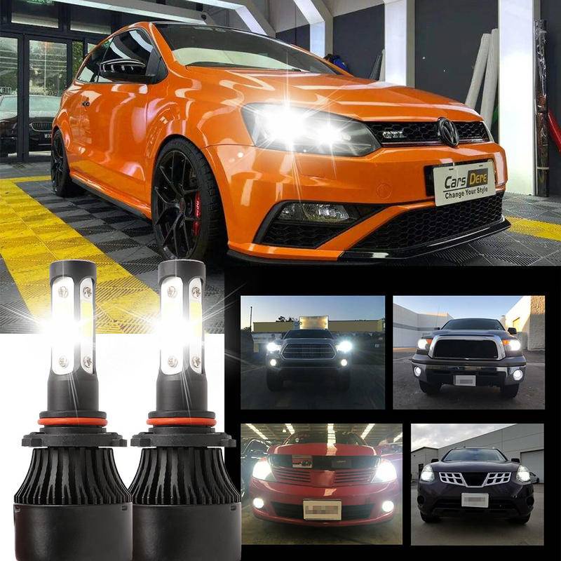 2 ชิ้น LED สีขาว 6000K X7 4SIDE หลอดไฟ NW ชุดไฟหน้าสําหรับ VW POLO VI(AW1,BZ1) 2017-2023 (โคมไฟหัว)