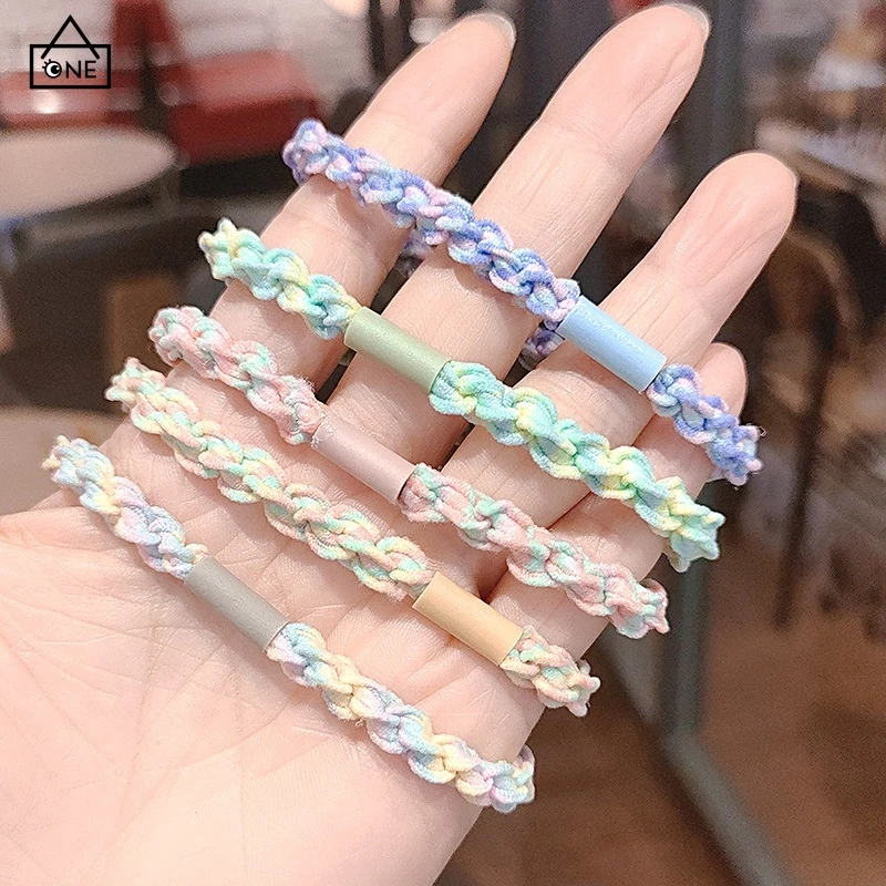 ยางรัดผมเชือกถัก สไตล์เกาหลี ยืดหยุ่นสูง หางม้า thumbnail 5