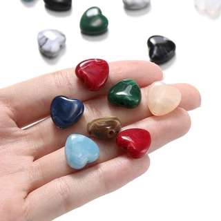 St.kunkka 20 ชิ้น 14 มม.วัสดุหินเลียนแบบ Love Heart ลูกปัดอะคริลิค Love Heart ลูกปัดสําหรับเครื่องประดับ DIY ทําสร้อยข้อมือสร้อยคอ
