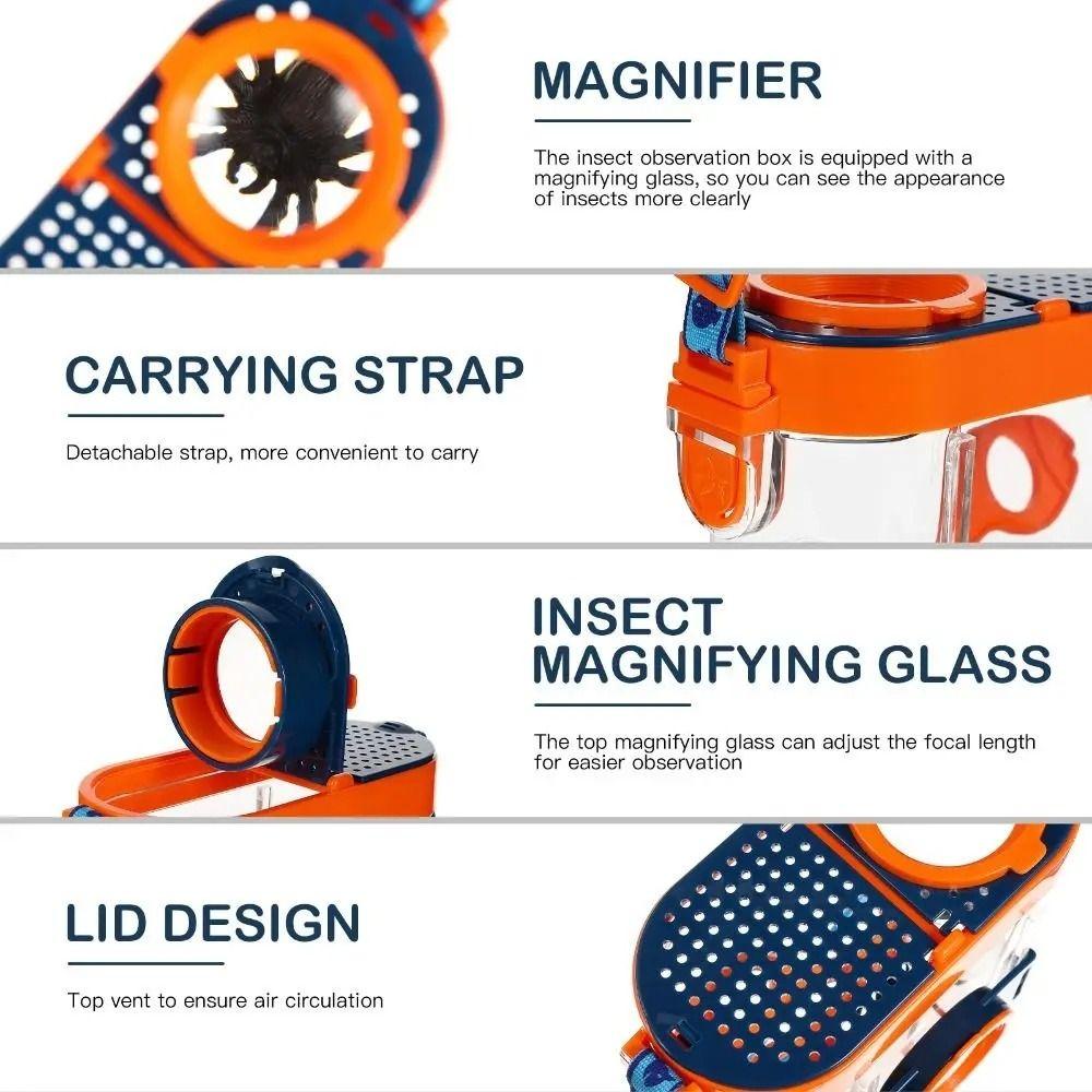 RIVERSTONE Bug Viewer, Magnifiable กล่องแมลงโปร่งใส, เด็กวิทยาศาสตร์ธรรมชาติสํารวจเครื่องมือพลาสติกแบบพกพาแมลง Catcher กรงกลางแจ้ง - รูปที่ 4