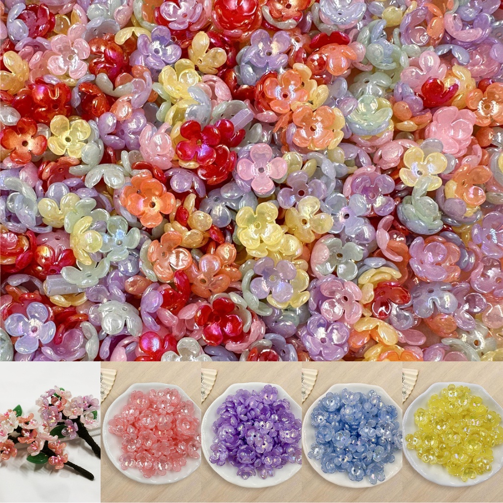กลีบดอกไม้อะคริลิค แฮนด์เมด ขนาดเล็ก 10 มม. สไตล์โบราณ DIY 80 ชิ้น