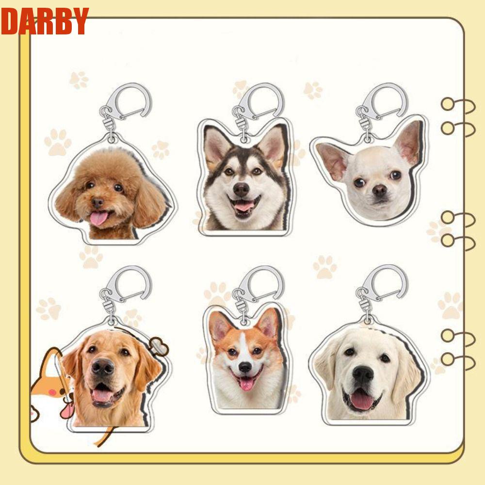 Darby พวงกุญแจ จี้สุนัขคอลลี่ ฮัสกี้ ซาโมย ลาบราดอร์ ลูกสุนัข บิชอน ฟรายส์ สร้างสรรค์ พุดเดิ้ล ปั๊ก ชิบะ อินุ พวงกุญแจ ของขวัญวันเกิด