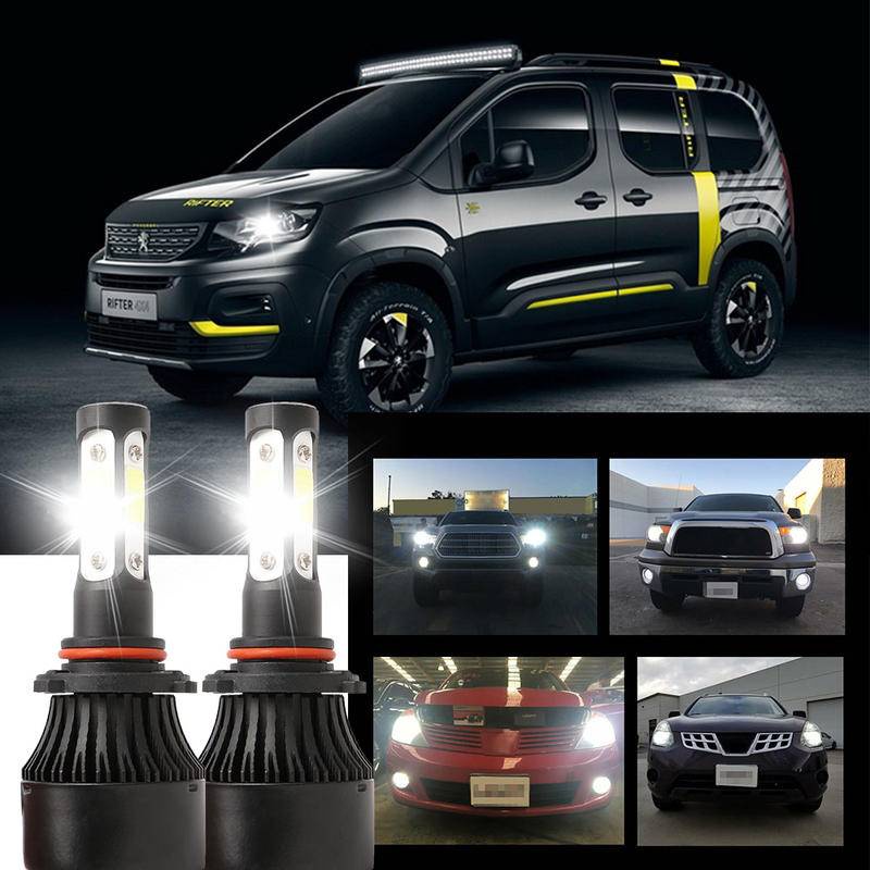 2 ชิ้น LED สีขาว 6000K X7 4SIDE หลอดไฟ NW ชุดไฟหน้าสําหรับ Peugeot RIFTER 2018-2023 (โคมไฟหัว)