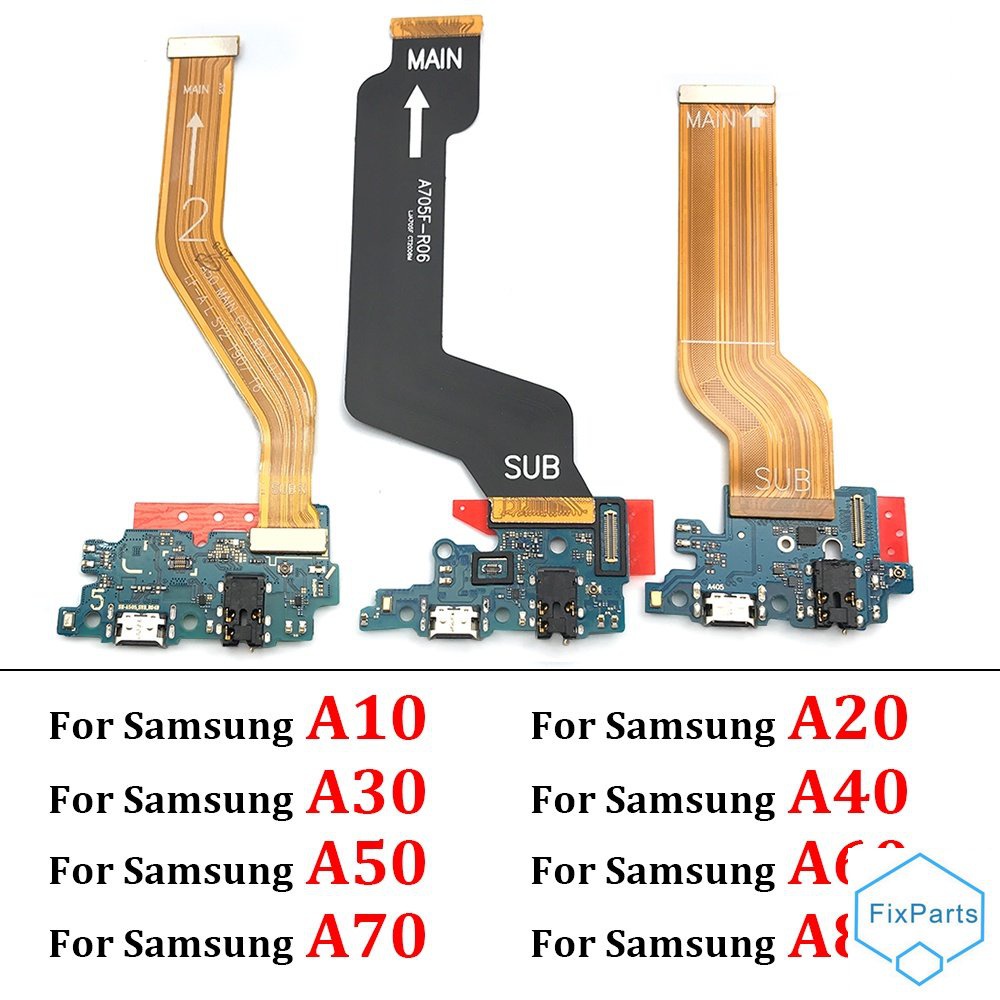 พอร ์ ตชาร ์ จ USB Connector Board + เมนบอร ์ ด Flex สําหรับ Samsung A10 A20 A30 A40 A50 A70 A80 A10S A20S A30S A50S A31
