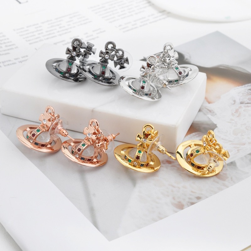 [Westwood] ต่างหูสตั๊ด ประดับลูกปัดแก้ว 8 มม. หรูหรา