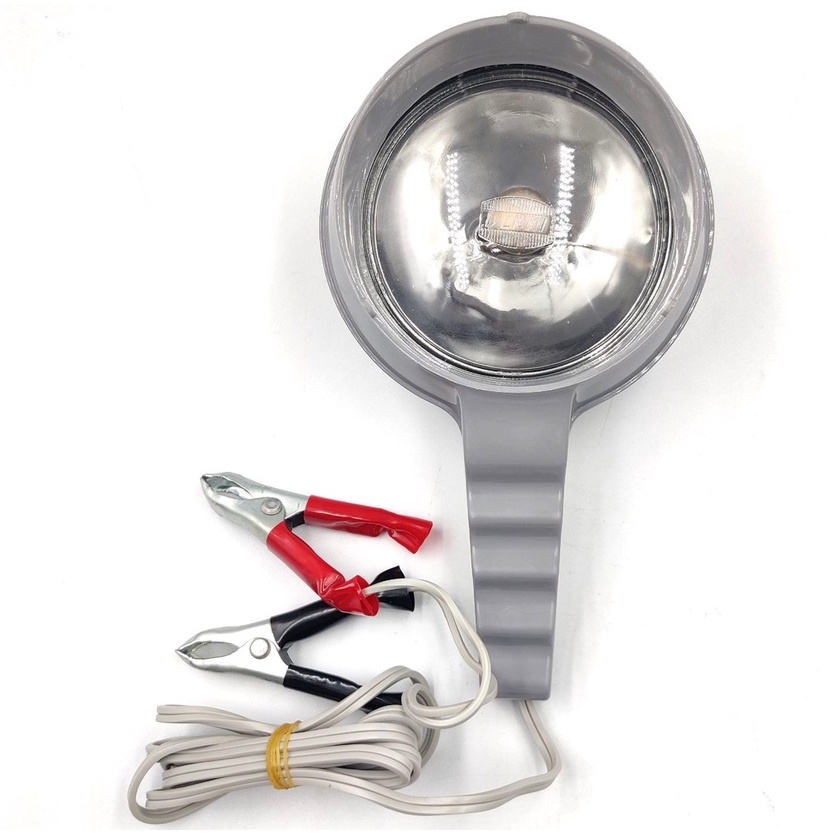 PHYLLIS สปอร์ตไลท์มือถือ PHL-12 แบบคีมคีบ กล่องแดง 12V 30W มีสวิทย์เปิด-ปิด แสงพุ่งไกล เป็นลำ ไม่กระจาย โคมไฟ มือถือ