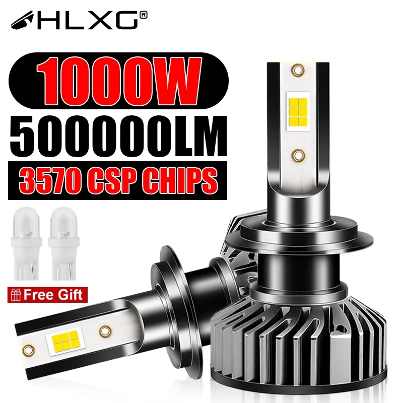 2ชิ้น ไฟหน้า LED H7 H11 H4 สว่างมาก 500000หลอดไฟตัดหมอกรถยนต์ LM H1 H4 H8 H9 H11 9005 HB3 9006 HB4 4300K 8000K
