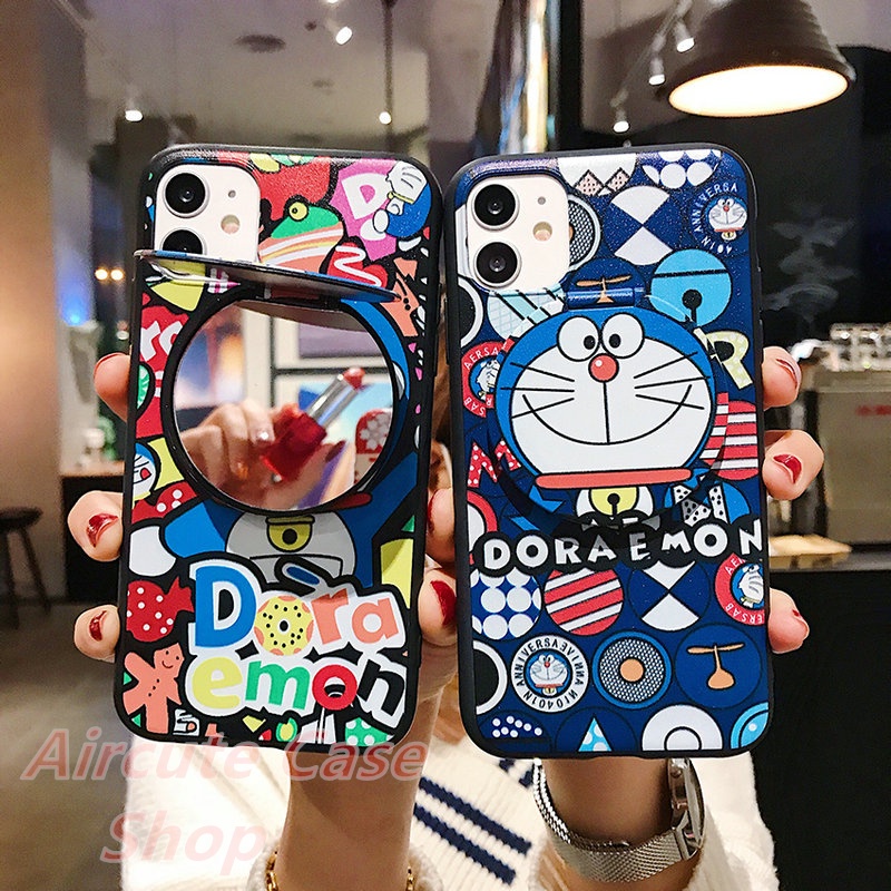 เคส Huawei Y9S  Y9 Y7A Y7 P30 Nova 9 10 SE Y70 Y61 3i 5T Nova3i Nova5T Nova9 Nova10 NovaY70 NovaY61 Pro Prime 2019 2020 Colorful Doraemon Protective Phone Soft Case With Mirror