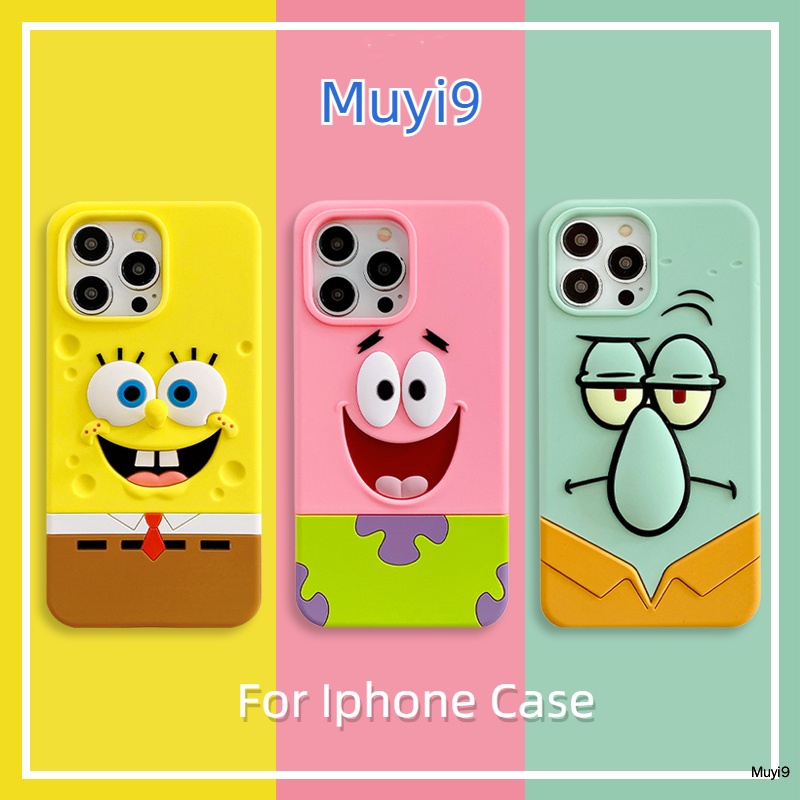 เคสโทรศัพท์มือถือ ซิลิกาเจลนิ่ม กันกระแทก ลายการ์ตูน SpongeBob SquarePants Patrick Star น่ารัก สร้างสรรค์ แฟชั่น สําหรับ Iphone 15ProMax 14ProMax 15 13Pro