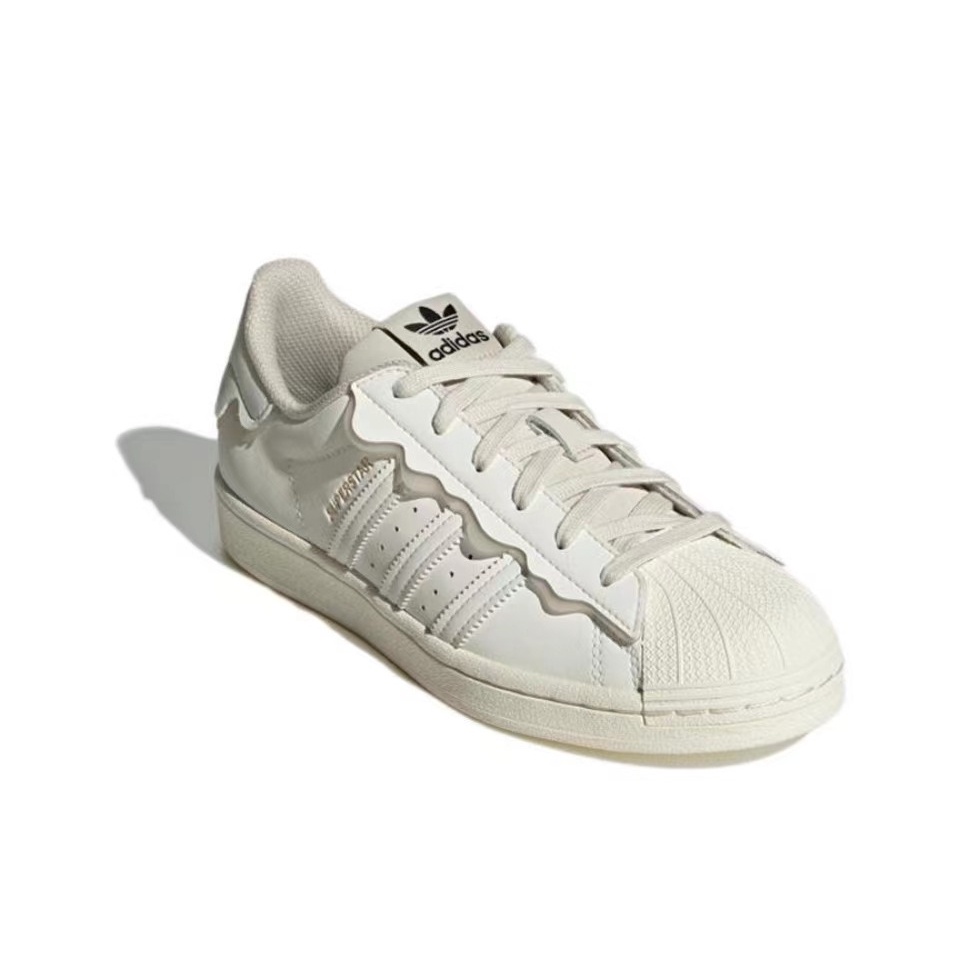 Adidas superstar ผ้าใบ Shell Head White Cream Anti slip Low Top Board Shoes รองเท้า free shipping