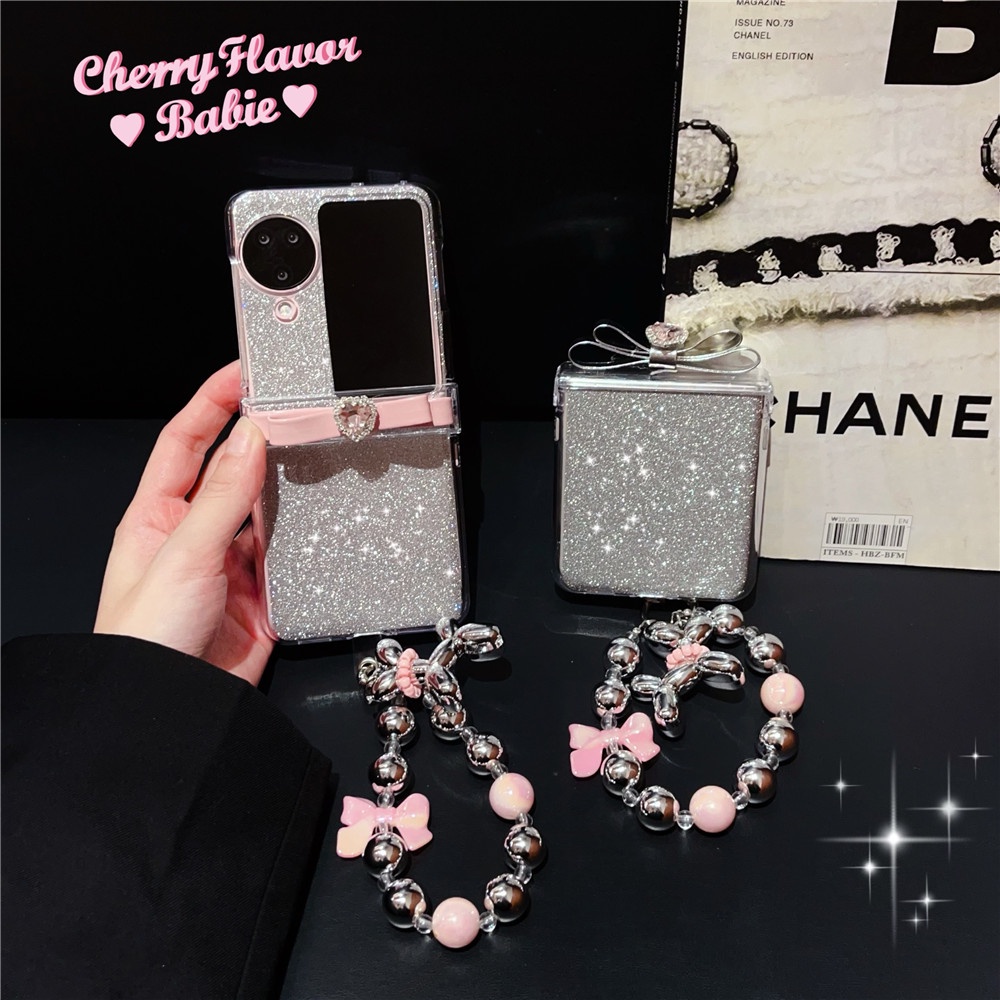 เคสโทรศัพท์มือถือ แบบแข็ง ประดับโบว์ สําหรับ OPPO Find N3 N2 Flip 5G
