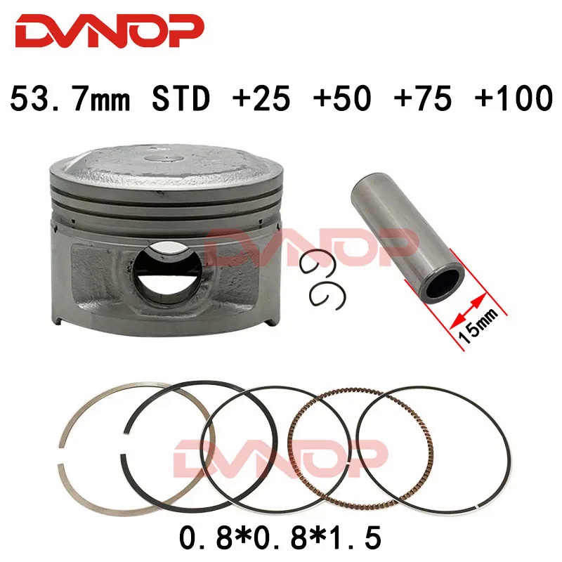 สกู๊ตเตอร์ 53.7 มม.ST + 25 + 50 + 75 + 100 ชุดลูกสูบสําหรับ Yamaha YP125 Majesty MBK Skyliner XN125 