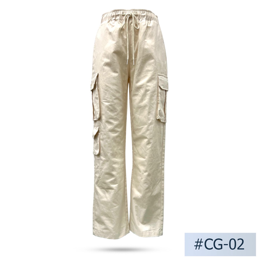 นิยมยีนส์ Niyom jeans รุ่น CG-02 กางเกงยีนส์ขายาวทรงคาโก้ สีครีม ผ้าไม่ยืด เอวจั๊ม (Unisexใส่ได้ หญิ