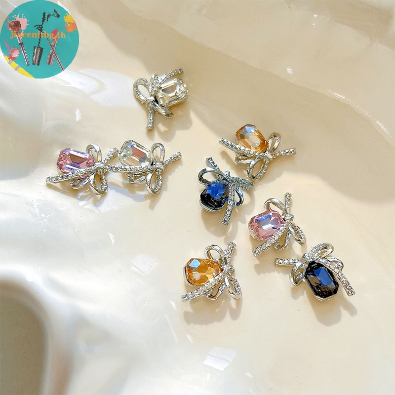 Renbg โบว์คริสตัล เพชร สําหรับตกแต่งเล็บ 4 ชิ้น