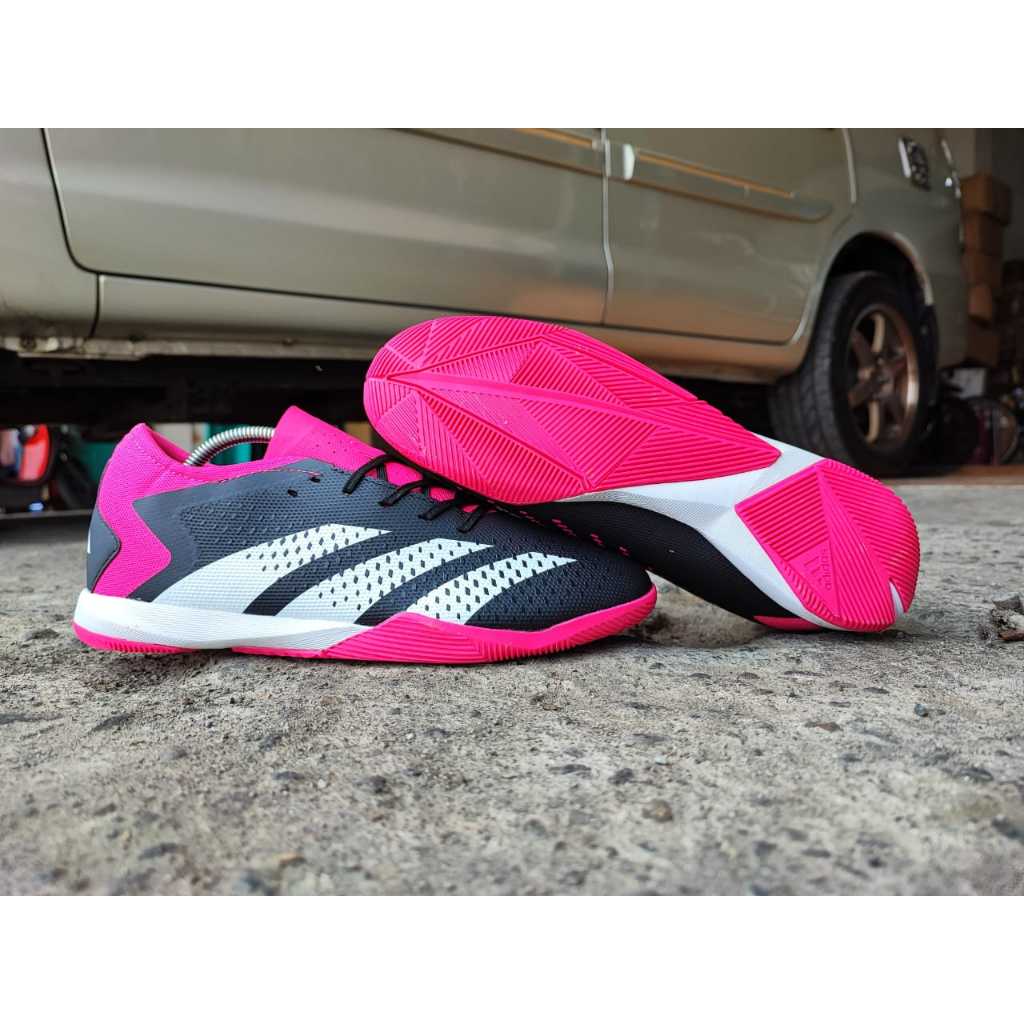 กีฬา Adidas Predator Accuracy.3 IN Flat Tread Futsal Shoes - Core Black White Team Shock Pink