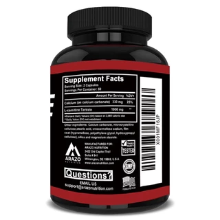 Super L-Carnitine 1000 มก. พร้อมแคลเซียม ช่วยเพิ่มการเผาผลาญและปรับปรุงการเจริญเติบโตของกล้ามเนื้อและการลดน้ำหนัก