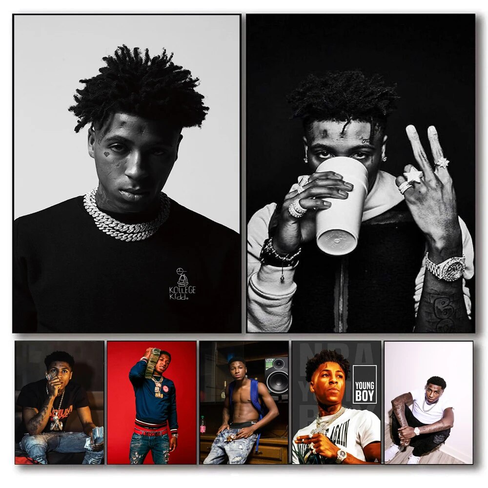 Youngboy Never Broke Again อัลบั้มเพลงฮิปฮอป ปกโปสเตอร์ พิมพ์ผ้าใบ ผนัง ภาพวาด รูปภาพ ของขวัญ ตกแต่งบ้าน ห้อง