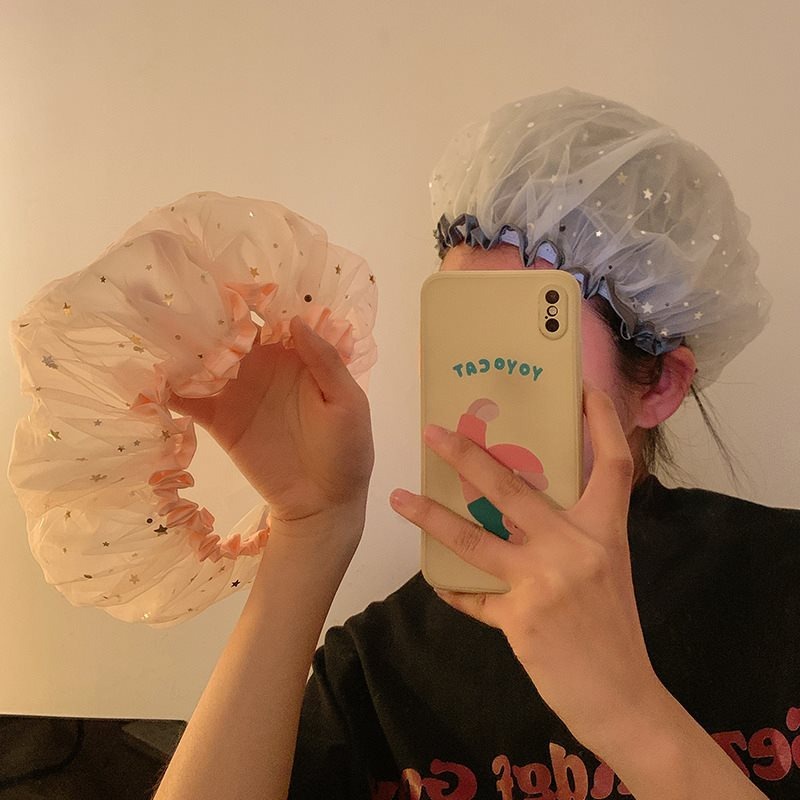 [ Featured ] หมวกอาบน้ํา กันน้ํา - หมวกอาบน้ํา สองชั้น ลายดาวน่ารัก - หมวกอาบน้ํา แบบหนา - อุปกรณ์ร้านทําผม ห้องน้ํา - อุปกรณ์การเดินทาง - รูปที่ 2