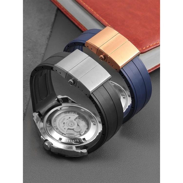 สายนาฬิกาข้อมือ ยางซิลิโคน สีฟ้า สําหรับผู้ชาย Meidu MIDO Navigator M026 Series 22 มม.