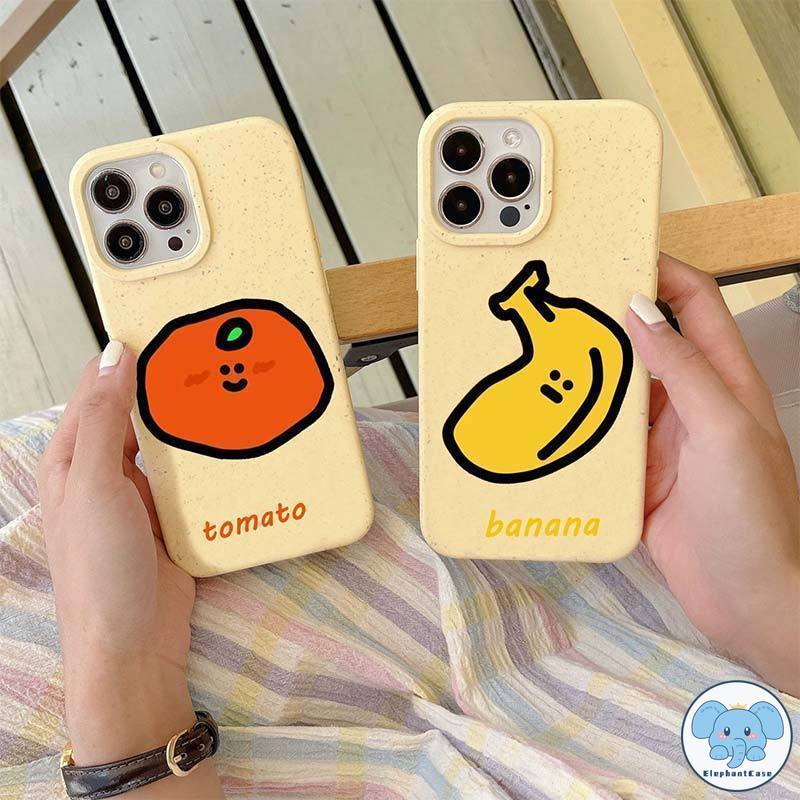 การ์ตูนผลไม้กล้วยตลกมะเขือเทศกรณีโทรศัพท์ iPhone 7Plus 15 XR X XS MAX 11 13 12 14 Pro MAX 7 8 6 15 Plus