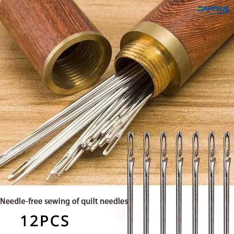 เข็มเย็บผ้า สเตนเลส คุณภาพสูง / เข็มเย็บผ้า แบบเปิดด้านข้าง ทนทาน สร้างสรรค์ สวมใส่เร็ว สําหรับผู้สูงอายุ / เครื่องมือที่จําเป็นสําหรับตัดเย็บเสื้อผ้า DIY