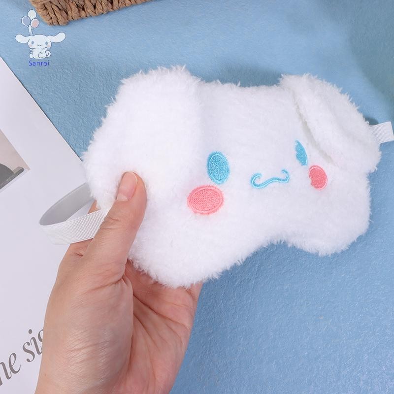 [San] Lunch Break Sleep Ladies Eye Protection Kawaii Sanrio Cinnamoroll Plush Eye Mask Anime Cinnamoroll Blackout Eye Mask POP