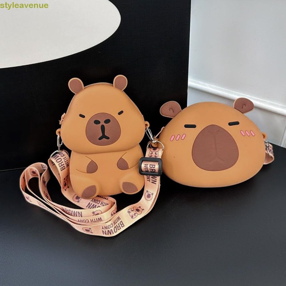 Styleavene Capybara กระเป๋าสะพาย, การ์ตูน Zero กระเป๋าสตางค์ Capybara Crossboday กระเป๋า, น่ารักซิลิกาเจลปรับสายรัดกันน้ํา Kawaii กระเป๋าสัตว์นักเรียน