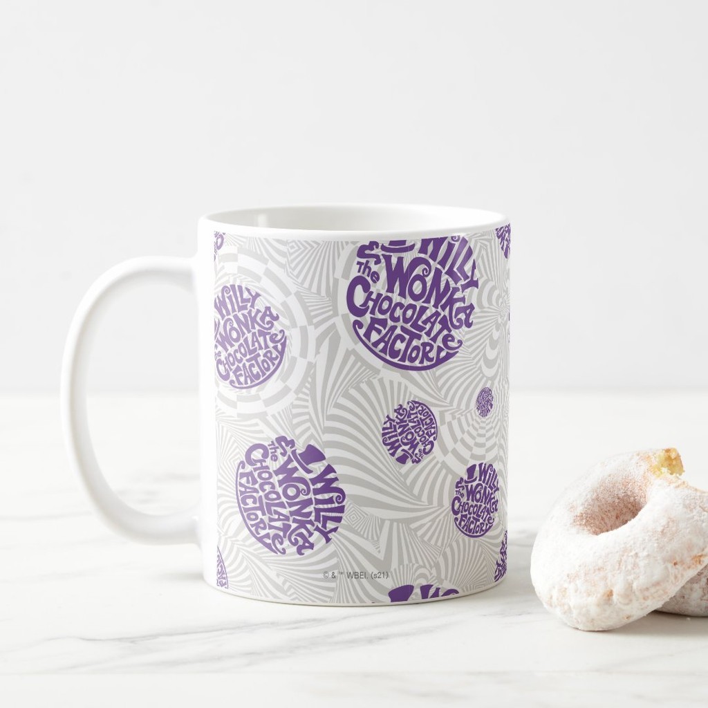 โลโก้แก้วสีม่วงแบบกําหนดเอง Willy Wonka แก้วกาแฟ Willy Wonka Jinemo 169 2701