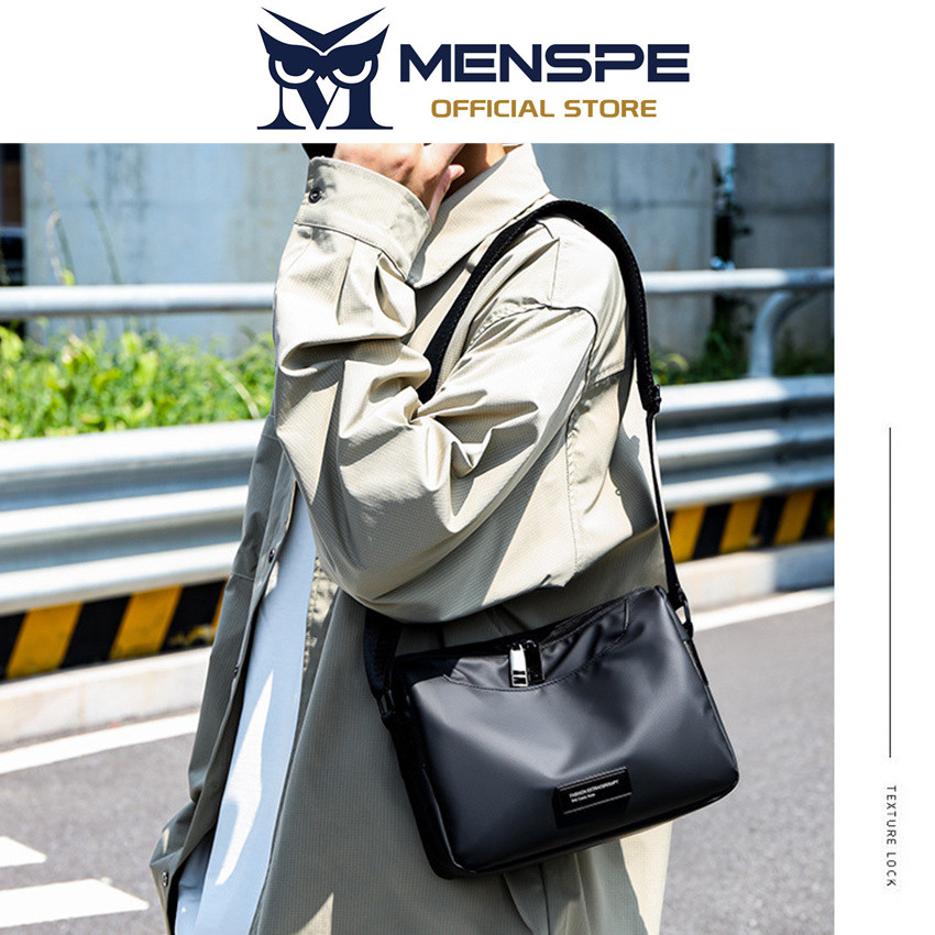 Menspe Mens กระเป๋าสะพาย Simple Cross Body กระเป๋า Casual น้ําหนักเบา Messenger กระเป๋าโทรศัพท์ขนาดใหญ่ความจุกันน้ํา Leisure Sport Street กระเป๋า