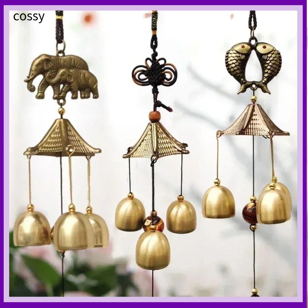 Cossy เครื่องประดับแขวน, ระฆังทองแดงสร้างสรรค์ลมตีระฆัง, บ้าน DIY Retro Lucky จี้