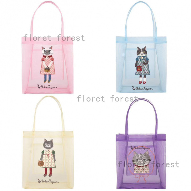 【แบรนด์ญี่ปุ่น】Kusuguru สินค้าจริง แมวและเฟรนช์บูลด็อก พิมพ์เต็มตัว ชุดนอนสองชิ้น เสื้อกางเกง