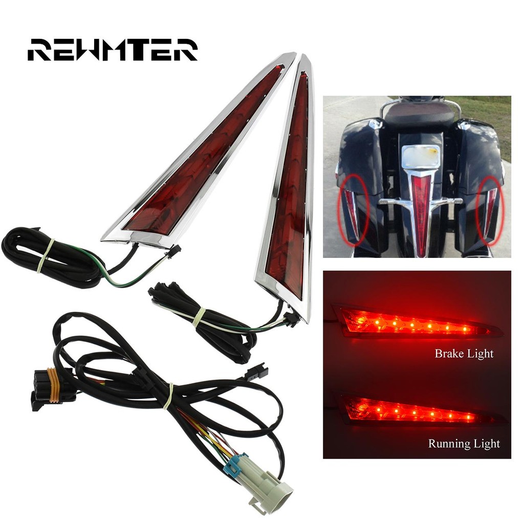 Saber ฟันด้านหลัง Saddlebag ไฟ LED ด้านข้างสําหรับ Victory Cross Country Roads 10-17