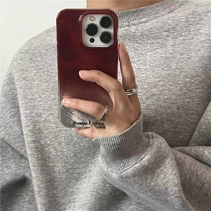 เคสโทรศัพท์สําหรับiPhone 11 12 13 14 15 16 17 Pro Max 16E X XS XR 7 8 Plus SE VortexรูปแบบGradientไวน์แดงซิลิโคน ราคา ถูกที่สุด ดีลบีเคเค แกลเลอรีภาพที่ 4
