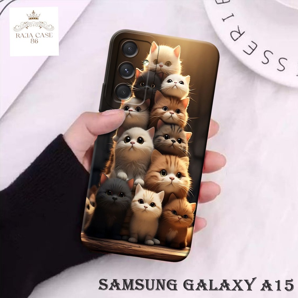 HP เคส Samsung Galaxy A15 4G / 5G ล่าสุด - Rajacase - เคสมือถือ Samsung A15 4G - Cats Softcase Motif