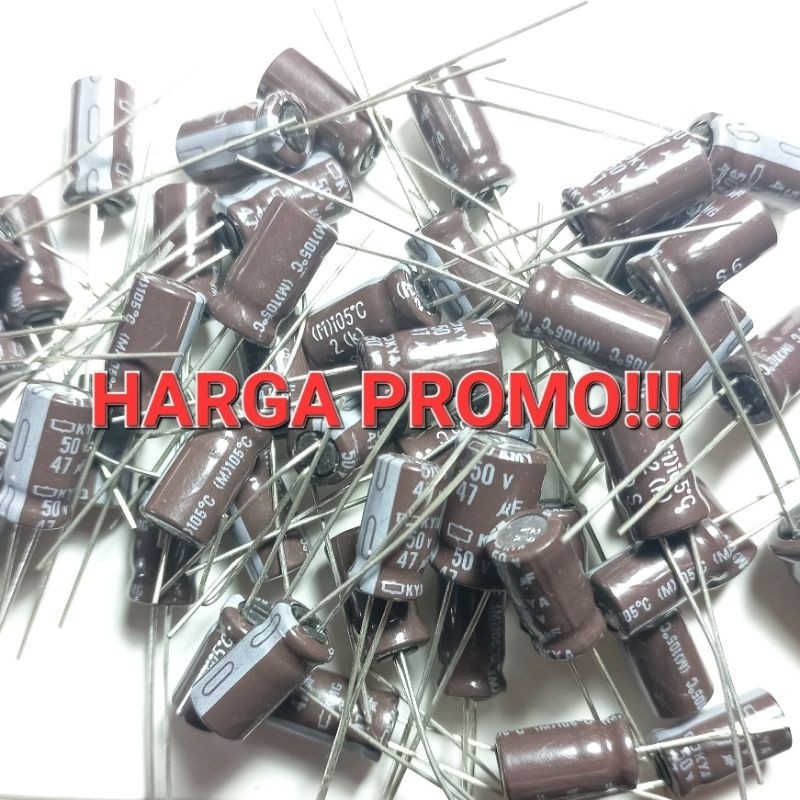 เอลโกะ !!! 47UF 50V elco 47UF/50V 47 uf 50 v nippon chemicon ตัวเก็บประจุตัวเก็บประจุ Fajar electro 
