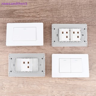 Newsandthen1 1 2 3 4 Gang On Off Light Wall Switch L3 แผงสวิตช์ปุ่มกด US สีขาว