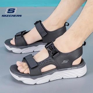 Skechers_ MAX CUSHION รองเท้าแตะลําลอง ยืดหยุ่นสูง เหมาะกับการเล่นโยคะกลางแจ้ง สําหรับผู้ชาย