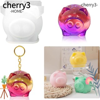 Cherry3 แม่พิมพ์ซิลิโคนเรซิ่น รูปหมู ขนาด 6*5.5*3 ซม. สีขาว สําหรับทํางานฝีมือ DIY