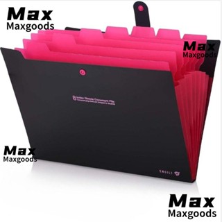 Maxg กระเป๋าโฟลเดอร์ 8 ช่อง สีดํา สําหรับออฟฟิศ