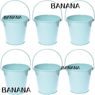 Banana1 ถังเก็บโลหะ ขนาดเล็ก 4.7 นิ้ว พร้อมที่จับ ทนทาน สีแคนดี้ 6 ชิ้น