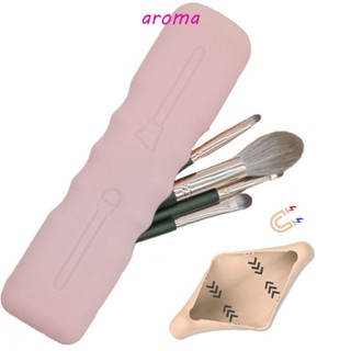 Aroma กระเป๋าซิลิโคน 4 สี สําหรับใส่แปรงแต่งหน้า ดินสอ เครื่องสําอาง เหมาะกับการเดินทาง