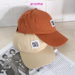 Aroma หมวกเบสบอลลําลอง พิมพ์ลายตัวอักษร เหมาะกับใส่กลางแจ้ง สําหรับผู้ชาย และผู้หญิง