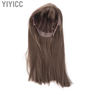 Yiyicc Light Brown Wig  Realistic Full Wrap Smooth Adjustable Long Straight for Cosplay