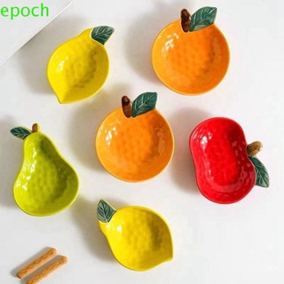 Epoch จานเซรามิค รูปผลไม้ มะนาว ส้ม ทรงไม่สมมาตร สําหรับใส่ขนมหวาน ซอสมะเขือเทศ